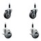 Service Caster 3.5'' SS Thermoplastic Rubber Wheel Swivel 7/8'' Expanding Stem Caster Set 2 Brakes, 4PK SCC-SSEX20S3514-TPRB-2-TLB-2-78 - alternate 1